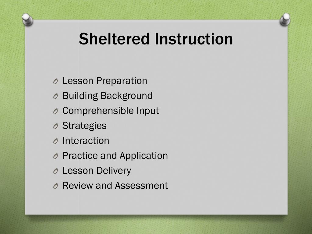 sheltered instruction for english language learners