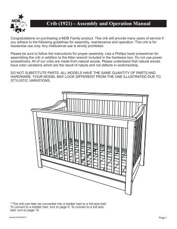 crib instructions manuals online