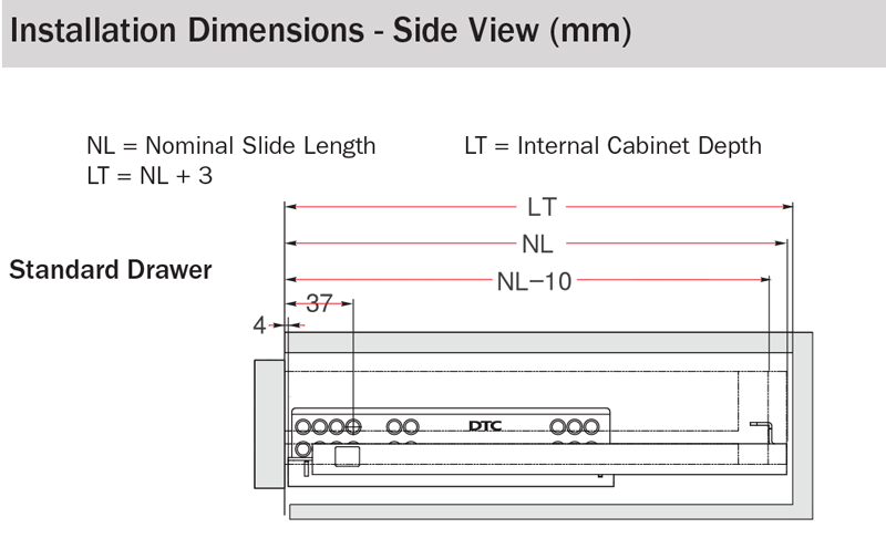 dtc drawer slide instructions